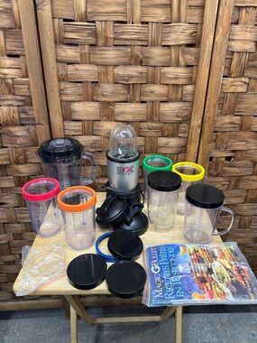 Huge Magic Bullet Lot Compact Blender Set with Colorful Cups